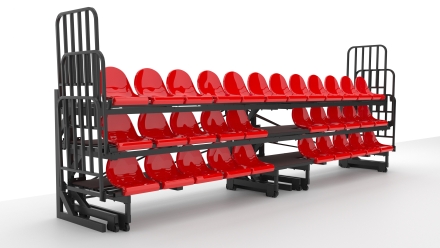 Трибуна телескопическая ОЛИМП СИТИ 3-х рядная на 32 места, фото 2