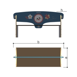 Детская скамья Romana 302.18.00-02 двусторонняя для игровой площадки, фото 3