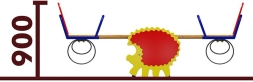 Качели-балансир Ёжик 04108.21 для детской площадки, фото 2 Качели-балансир Ёжик 04108.21 для детской площадки, фото 2