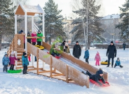 Зимняя горка "IgraGrad Snow Fox", скат 5 м без ограждения , фото 7