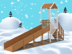 Зимняя горка "IgraGrad Snow Fox", скат 5 м без ограждения , фото 5