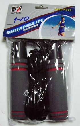 Скакалка 1225 утяжеленная (3м, мягкие ручки, шнур: резина), фото 1