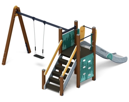 Детская игровая площадка Счастливое детство (Тайга) горка Н 1200 ДИК 2.01.03-03, фото 3