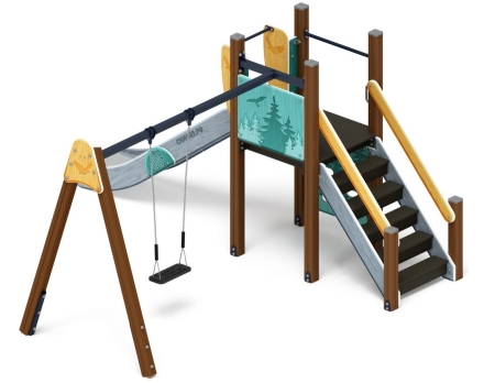Детская игровая площадка Счастливое детство (Тайга) горка Н 1200 ДИК 2.01.03-03, фото 2