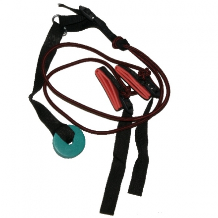 Эспандер для упражнений Бубновского для ног одна резинка Сильной упругости с манжетой на каждую ногу, фото 1