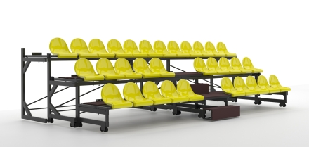 Трибуна телескопическая ОЛИМП СИТИ 3-х рядная на 32 места без ограждения, фото 7