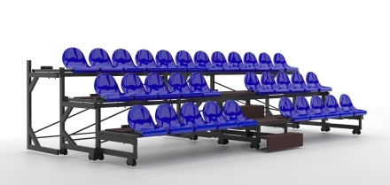 Трибуна телескопическая ОЛИМП СИТИ 3-х рядная на 32 места без ограждения, фото 5