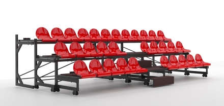 Трибуна телескопическая ОЛИМП СИТИ 3-х рядная на 32 места без ограждения, фото 4