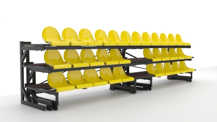 Трибуна телескопическая ОЛИМП СИТИ 3-х рядная на 32 места без ограждения, фото 8