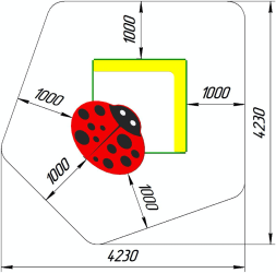 Песочница Божья коровка ПС-27 с навесом для детской площадки, фото 3 Песочница Божья коровка ПС-27 с навесом для детской площадки, фото 3