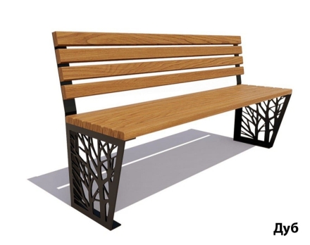 Парковая скамейка Роща, Сосна (без подлокотников) 1,2 м, фото 2