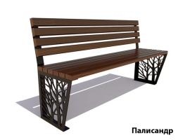 Парковая скамейка Роща, Сосна (без подлокотников) 1,2 м, фото 5