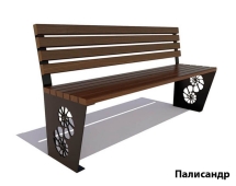 Парковая скамейка Ракушка, Лиственница (без подлокотников) 3 м