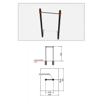 Перекладина атлетическая (стационарная с хомутами) W-2.6.1. 
