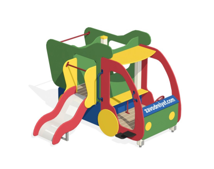 Игровой комплекс Машинка с горкой с боку ИО-02.2, фото 1