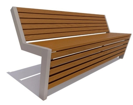 Парковая скамейка Техно, Лиственница (брус 30х60) 1,8 м, фото 5