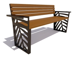 Скамейка парковая Крым сосна 1,8 м, фото 3