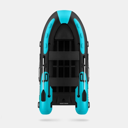 Gladiator RIB 380 AL Черно-бирюзовый моторная лодка ПВХ Жесткое дно (морской алюминий), киль, фото 3