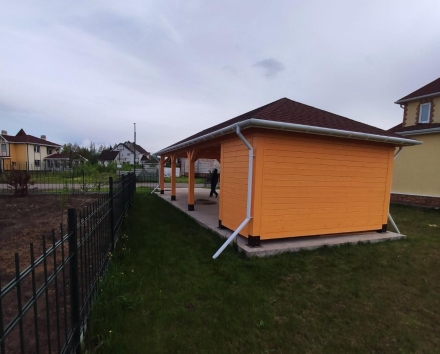 Навес для двух автомобилей с хозблоком ЛА-МАНШ Базовая комплектация, фото 6