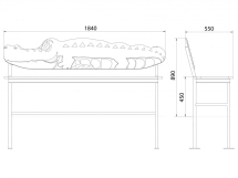 МФ 1.25 Лавочка со спинкой Крокодил