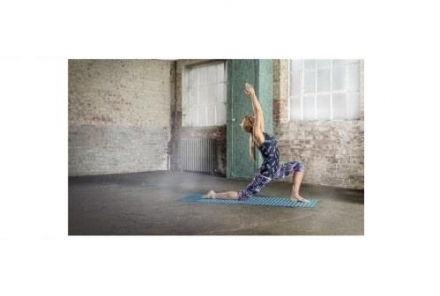 Тренировочный коврик (мат) для йоги двухсторонний 4мм. Полоски RAYG-11030GN , фото 3