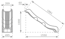 Скат KBT Optima L1,8 H1,0 пластиковый для игровых площадок Скат KBT Optima L1,8 H1,0 пластиковый для игровых площадок