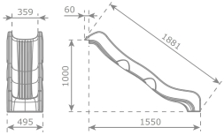 Скат KBT Optima L1,8 H1,0 пластиковый для игровых площадок, фото 6 Скат KBT Optima L1,8 H1,0 пластиковый для игровых площадок, фото 6