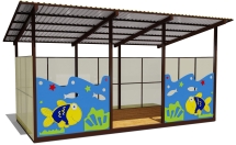 Теневой навес одинарный 3х6 м 19112 для уличной площадки Теневой навес одинарный 3х6 м 19112 для уличной площадки