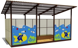 Теневой навес одинарный 3х6 м 19112 для уличной площадки Теневой навес одинарный 3х6 м 19112 для уличной площадки