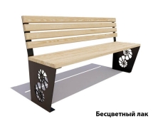 Парковая скамейка Ракушка, Лиственница (без подлокотников) 2,5 м