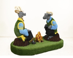 Топиари композиция козел и баран у костра - газон Eco, фото 1