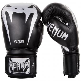 Перчатки боксерские Venum Giant 3.0 Black/Silver Nappa Leather, фото 1