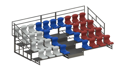 Трибуна сборно-разборная 4-х рядная на 34 места СТ-290, фото 1