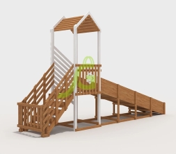 Зимняя горка "IgraGrad Snow Fox", скат 5 м с ограждением, фото 1