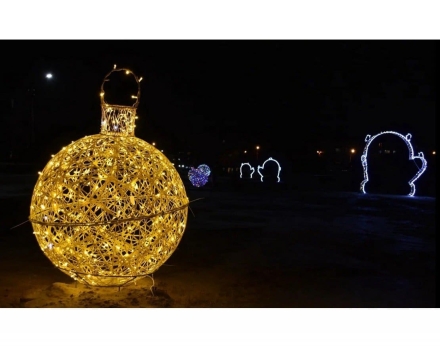 Светящаяся фигура Ёлочная игрушка на раме (диаметр 0,3 м), фото 4