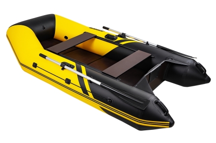 Броня-280 СК слань+киль желтый-черный (лодка ПВХ под мотор с усилением), фото 2