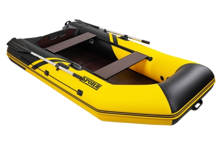 Броня-280 СК слань+киль желтый-черный (лодка ПВХ под мотор с усилением), фото 1