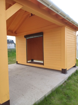 Навес для двух автомобилей с хозблоком ЛА-МАНШ Премиум комплектация, фото 7