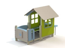 МФ 5.252 Домик с внешними столиком и скамейкой