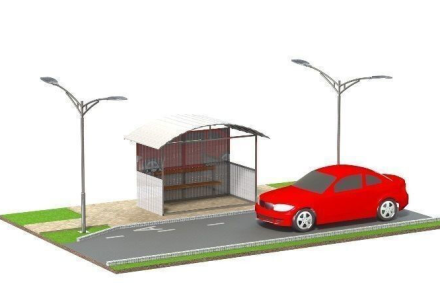 АП-04 Остановочный павильон(оцинк.профнастил), фото 1