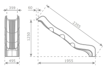 Скат KBT Optima L2,3 H1,25 пластиковый для игровых площадок Скат KBT Optima L2,3 H1,25 пластиковый для игровых площадок