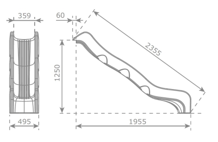 Скат KBT Optima L2,3 H1,25 пластиковый для игровых площадок, фото 6
