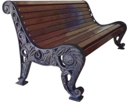 Скамейка чугунная Цветущий сад 1,8 м (2 опоры), фото 1