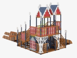 Зимняя деревянная горка "IgraGrad Snow Fox 17" с тремя скатами V4, фото 3