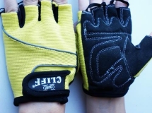 Перчатки вело FANCY желтые р.S