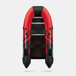 GLADIATOR B 370 LIGHT B Красно-черный моторная лодка ПВХ Фанерный пайол, фото 3