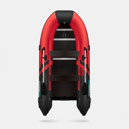 GLADIATOR B 370 LIGHT B Красно-черный моторная лодка ПВХ Фанерный пайол, фото 3