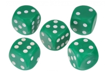 Кости игральные пластиковые, 20мм, 1 шт, цвет зеленый