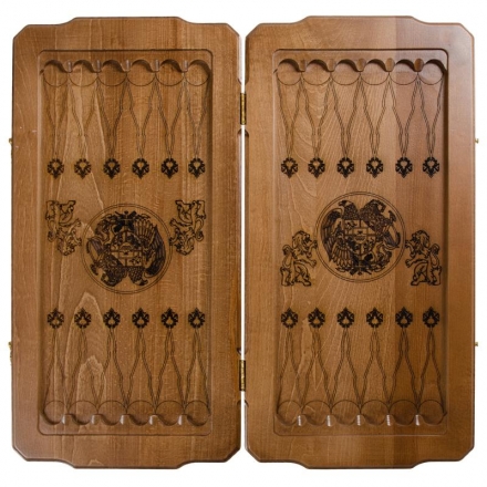 Нарды + Шашки резные &quot;Герб Армении&quot; (Армения, дерево, размер 60х30х6 см), фото 2