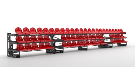 Трибуна телескопическая ОЛИМП СИТИ 3-х рядная на 64 места без ограждения, фото 2